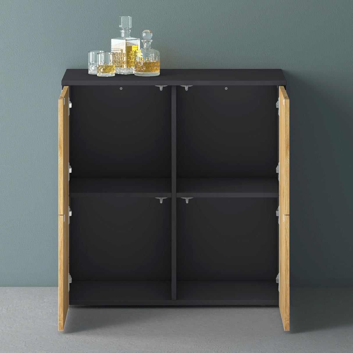 Commode de rangement à 4 portes, buffet, meuble polyvalent, meuble de rangement Glasvilla Schrank04