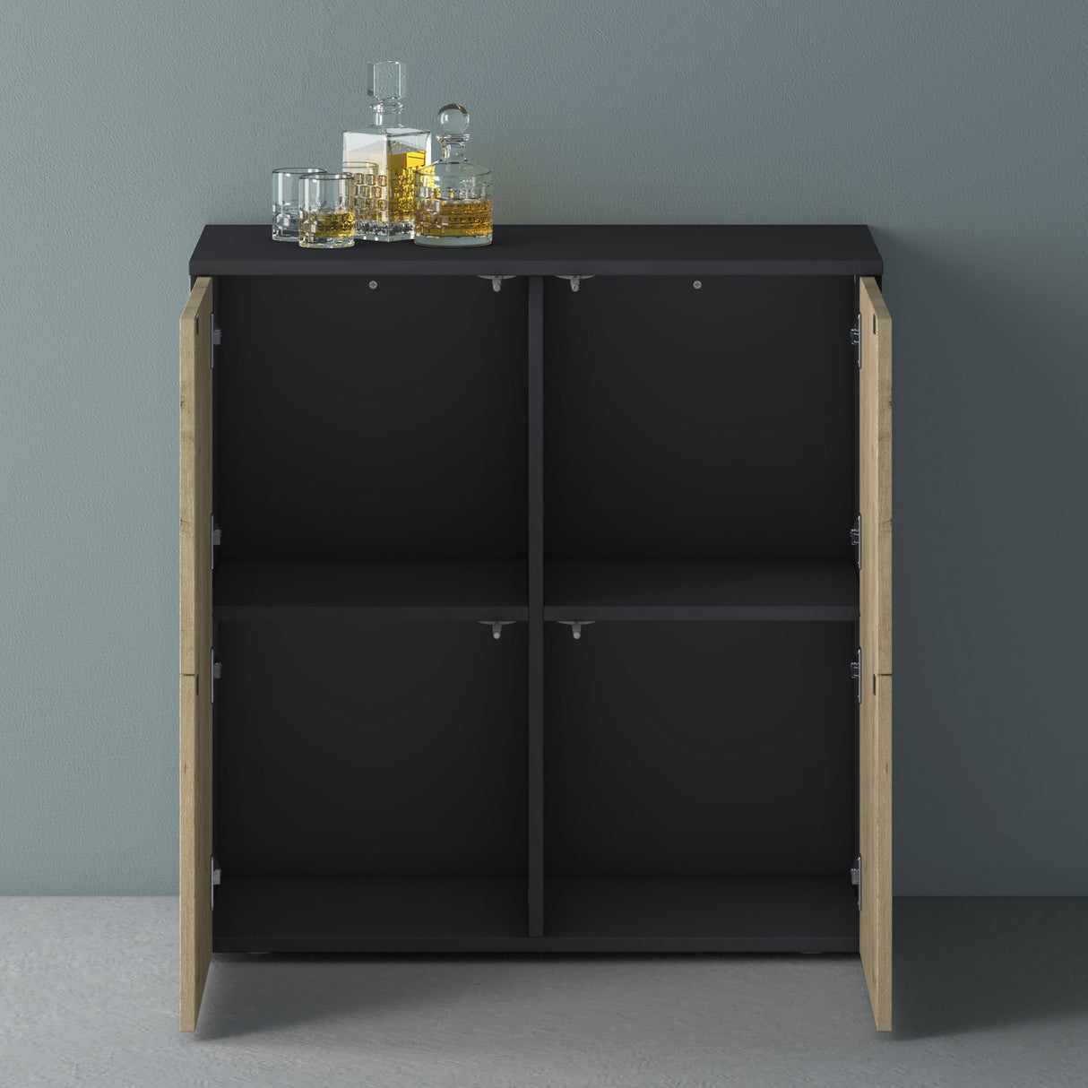 Commode de rangement à 4 portes, buffet, meuble polyvalent, meuble de rangement Glasvilla Schrank04