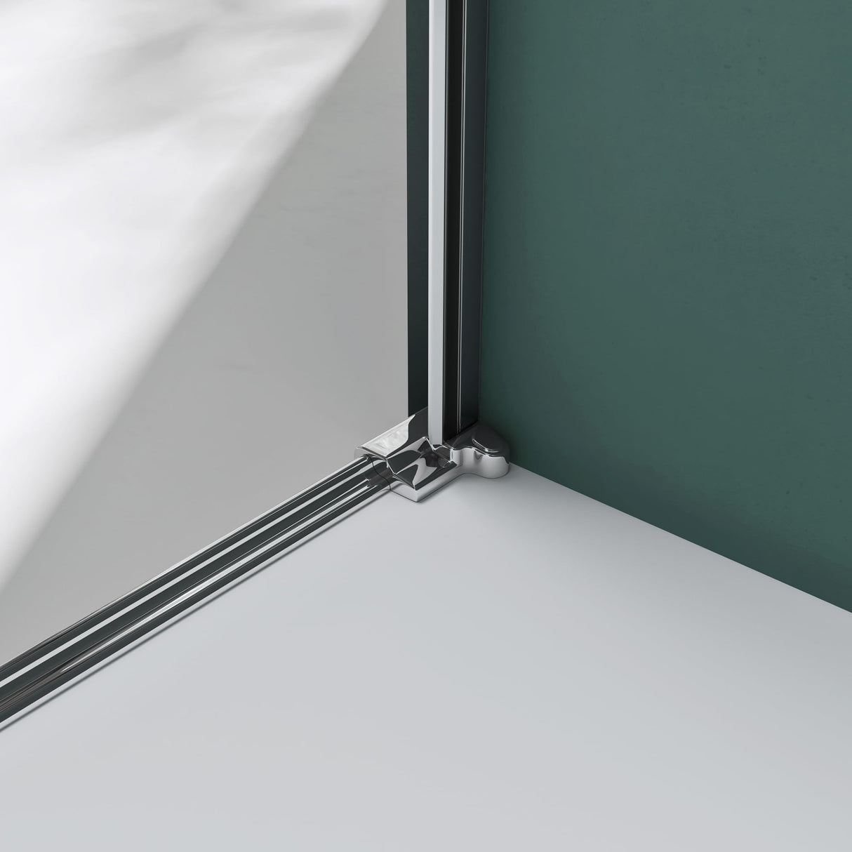 glasvilla Box Doccia a Nicchia in Vetro di Sicurezza 8mm con Meccanismo di Sollevamento e Abbassamento Cabina Doccia Cromata e Nera in Vetro Trasparente e Parzialmente Smerigliato Box Doccia con Rivestimento Nano Teramo36K