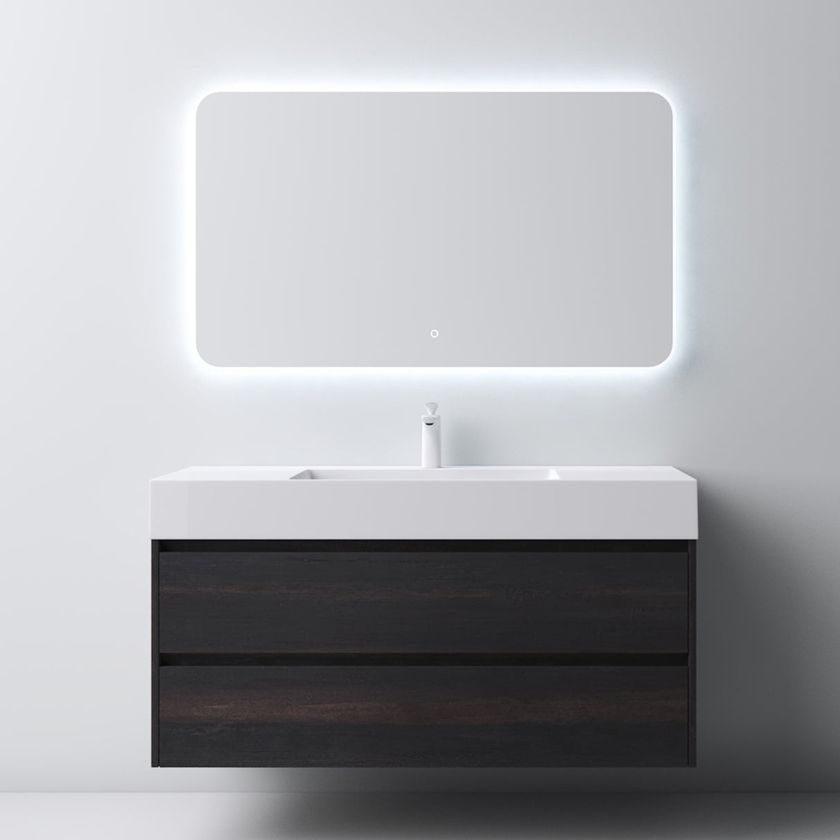 glasvilla Mobile Bagno Sospeso 120x48x63cm con 2 cassetti Mobile da Bagno con Lavabo Deep