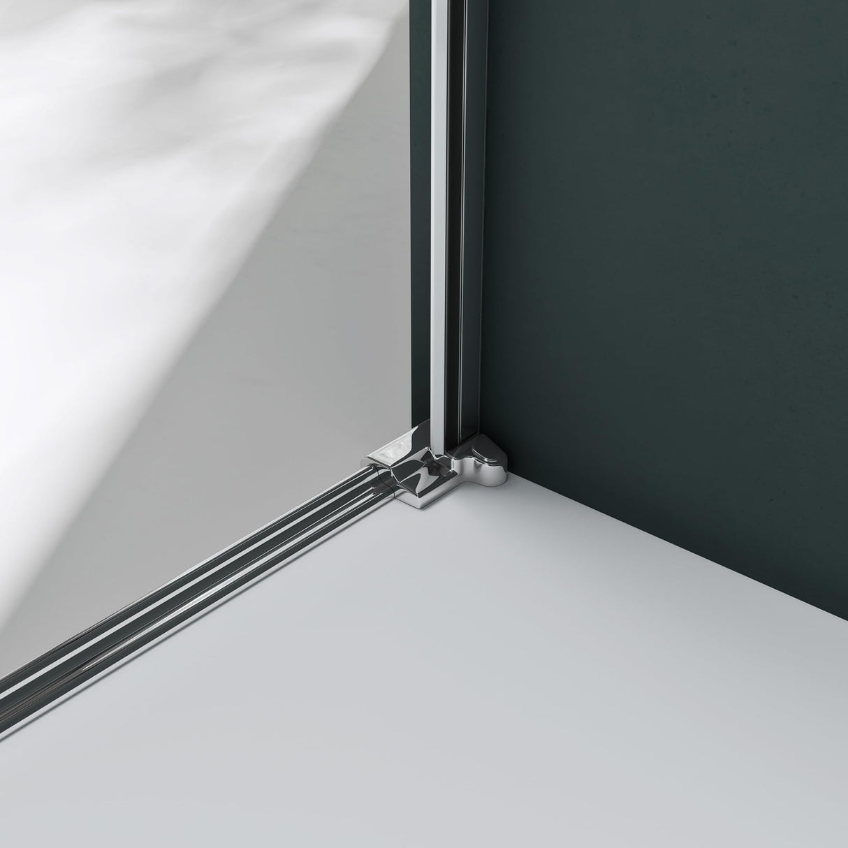 glasvilla Box Doccia a Nicchia in Vetro di Sicurezza 8mm con Meccanismo di Sollevamento e Abbassamento Cabina Doccia Cromata e Nera in Vetro Trasparente e Parzialmente Smerigliato Box Doccia con Rivestimento Nano Teramo36K