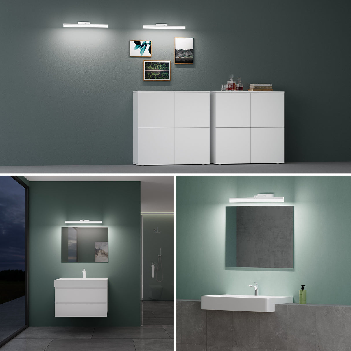 Lampe de salle de bain LED pour miroir Glasvilla 40 cm | Lampe miroir, lampe de salle de bain 6000K | Luxaris 9W rotatif à 180°