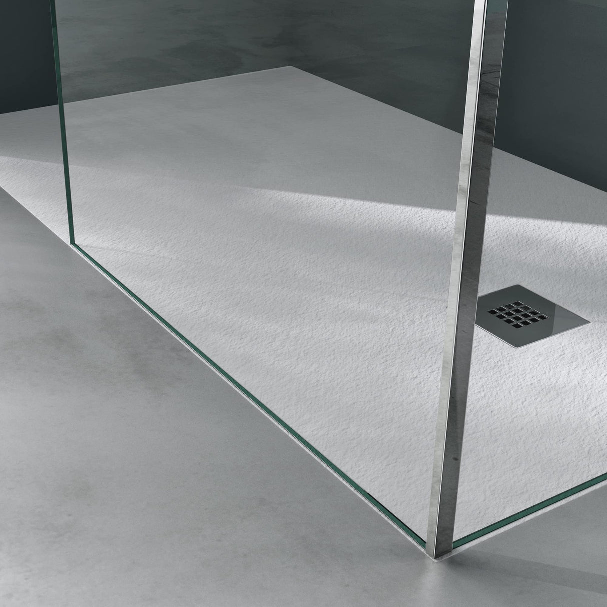 glasvilla Box Doccia Walk-In, Parete Doccia in Vetro Trasparente 8mm di Sicurezza ESG con Stabilizzatore Rettangolare, Cabina Doccia in Vetro con Nano Rivestimento BremenL