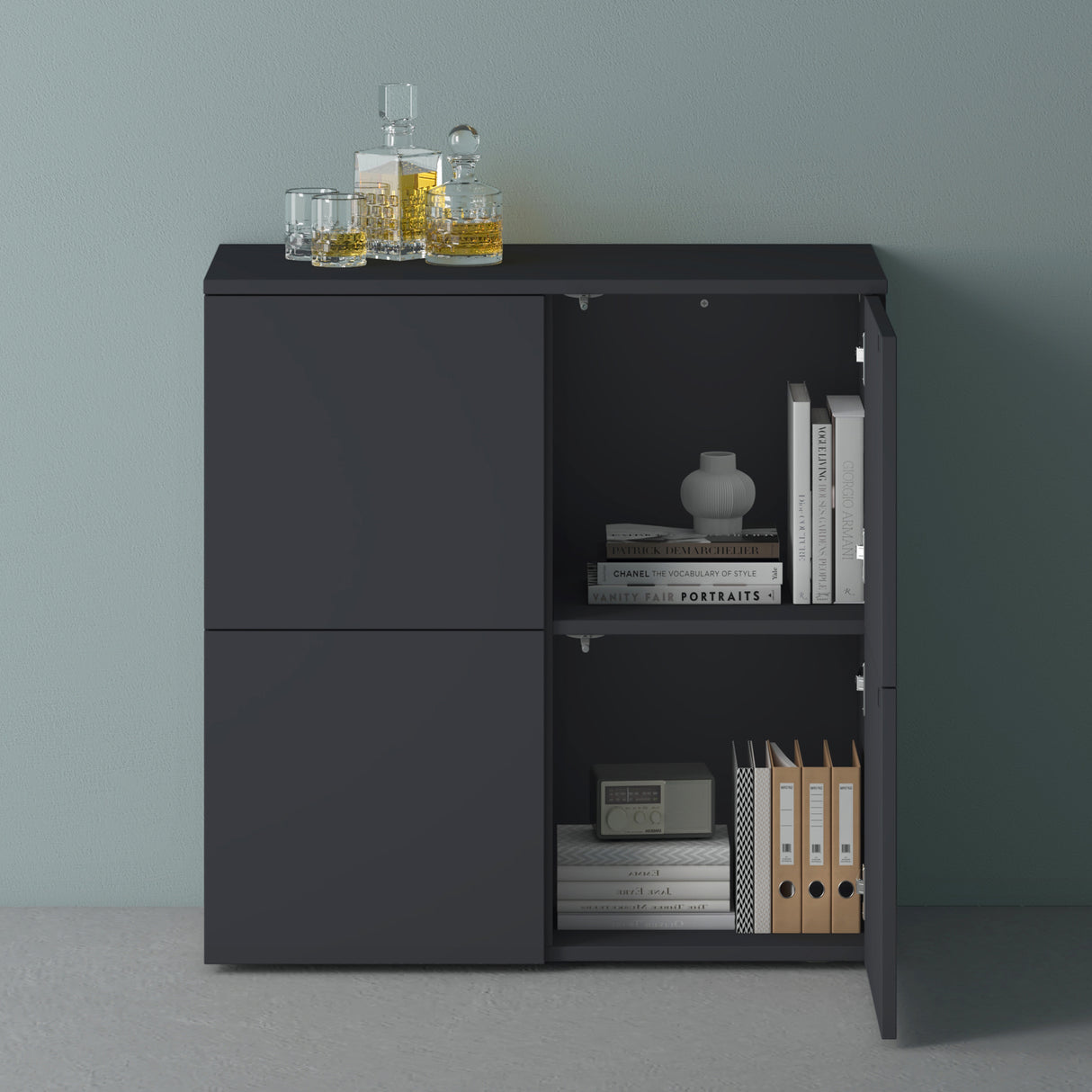 Commode de rangement à 4 portes, buffet, meuble polyvalent, meuble de rangement Glasvilla Schrank04