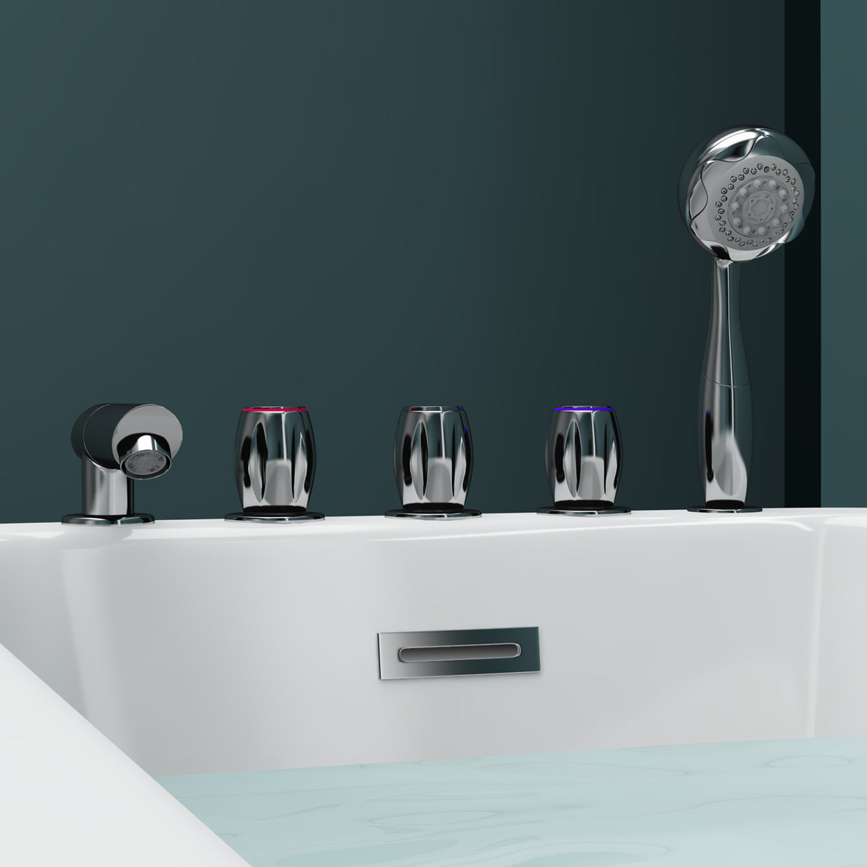 glasvilla Vasca da Bagno Freestanding in Acrilico con Rubinetto, Vasca da Bagno Indipendente