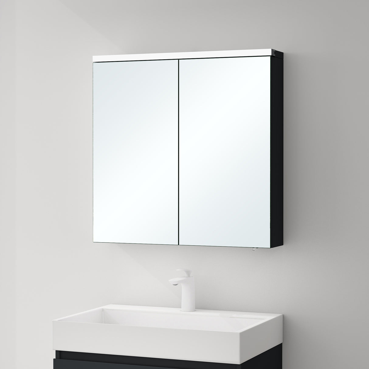 glasvilla Armadietto a Specchio con Luce Specchio con Pensile per Bagno con Luce LED Mobiletto da Bagno a Muro con Specchio Spiegelschrank-03