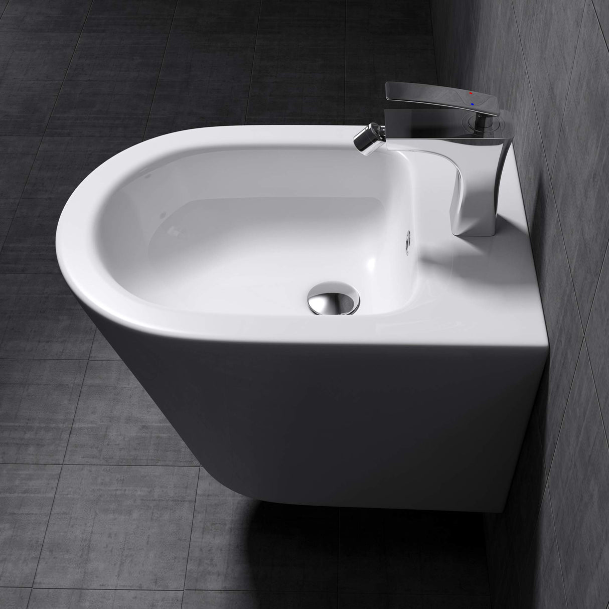 glasvilla Sanitari Bidet Sospeso in Ceramica Superficie Antisporco Sanitari Bagno Bianco