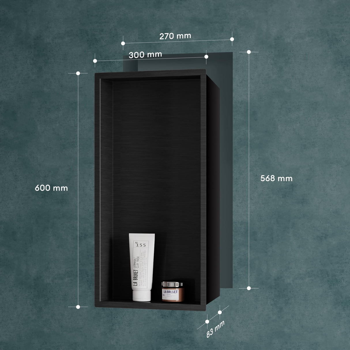 glasvilla Duschnische Bad Wandnische befliesbar aus Edelstahl Duschregal einfache Montage