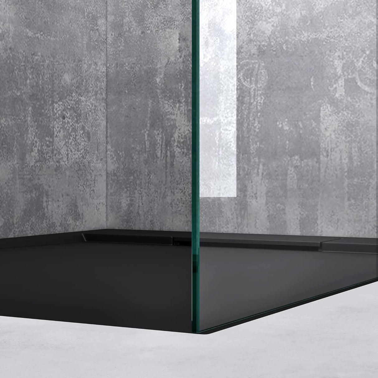 glasvilla Duschwand para ducha Duschabtrennung Walk-In ESG-Sicherheitsglas 8mm NANO Glas BRAM1&BRAM3 Bremen1 Schwarz