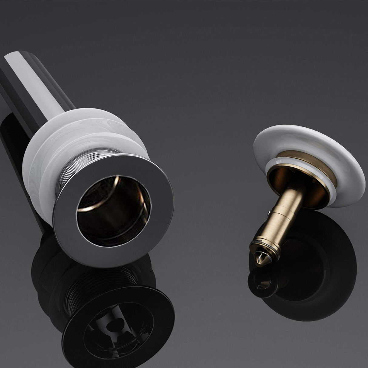 glasvilla Ablaufgarnitur Waschbeckenstöpsel | Waschtisch Stöpsel für alle DIN-Waschbecken