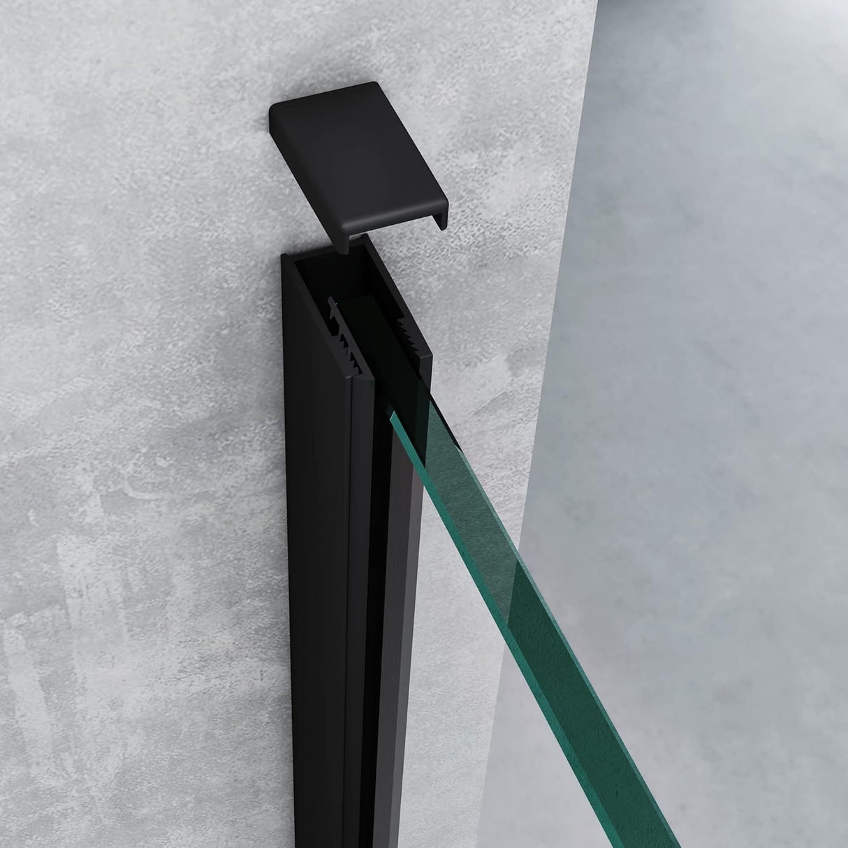 glasvilla Duschwand para ducha Duschabtrennung Walk-In ESG-Sicherheitsglas 8mm NANO Glas BRAM1&BRAM3 Bremen1 Schwarz