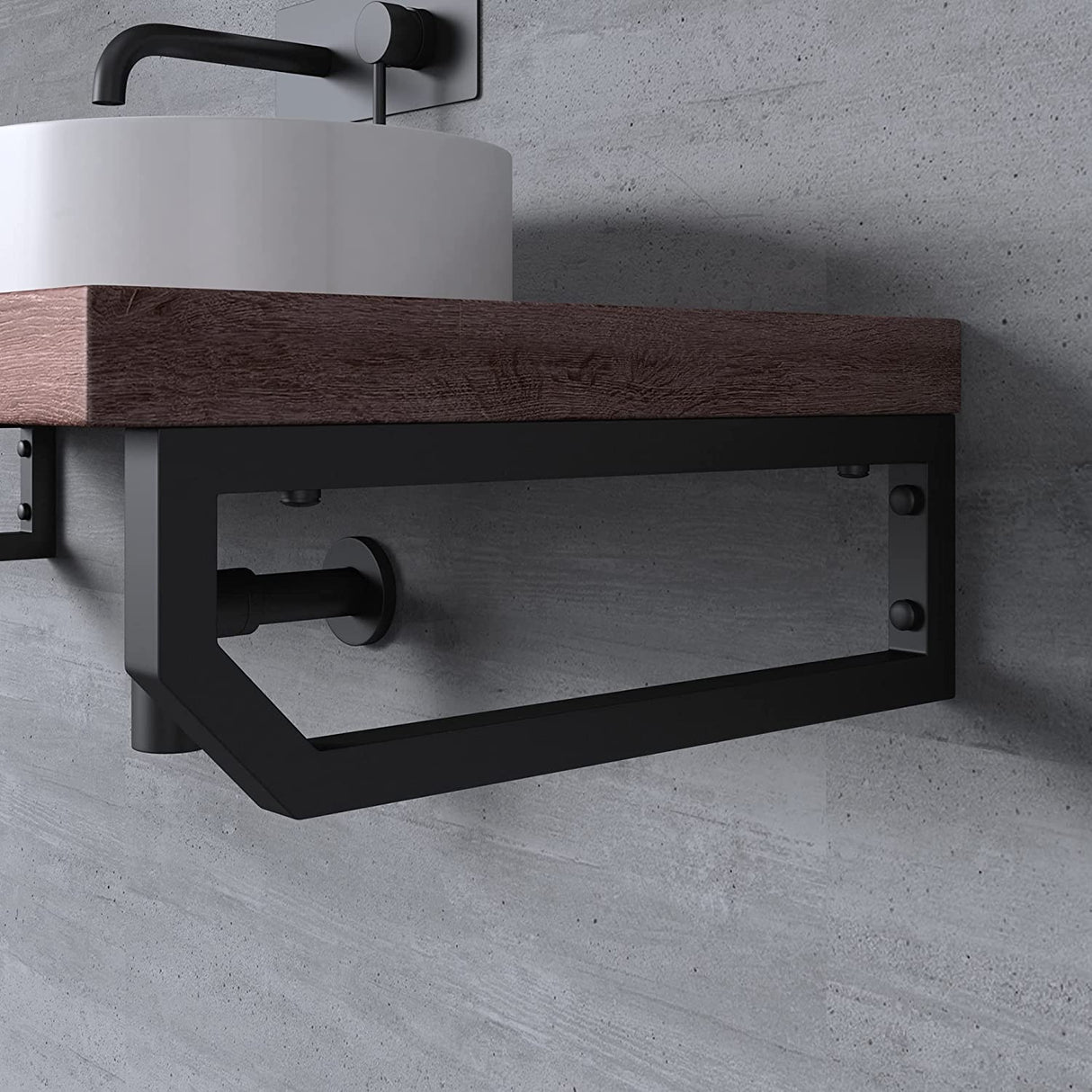 glasvilla Supporto da Parete per Lavandino Lavabo d'Appoggio Mensole Reggimensola Porta-Asciugamani in Acciaio Inossidabile WH03