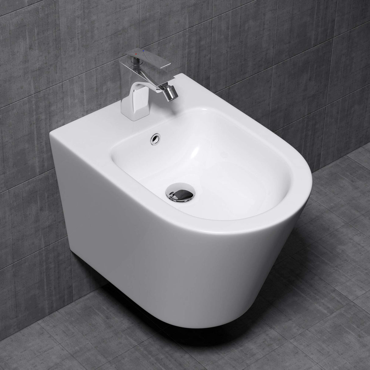 glasvilla Sanitari Bidet Sospeso in Ceramica Superficie Antisporco Sanitari Bagno Bianco