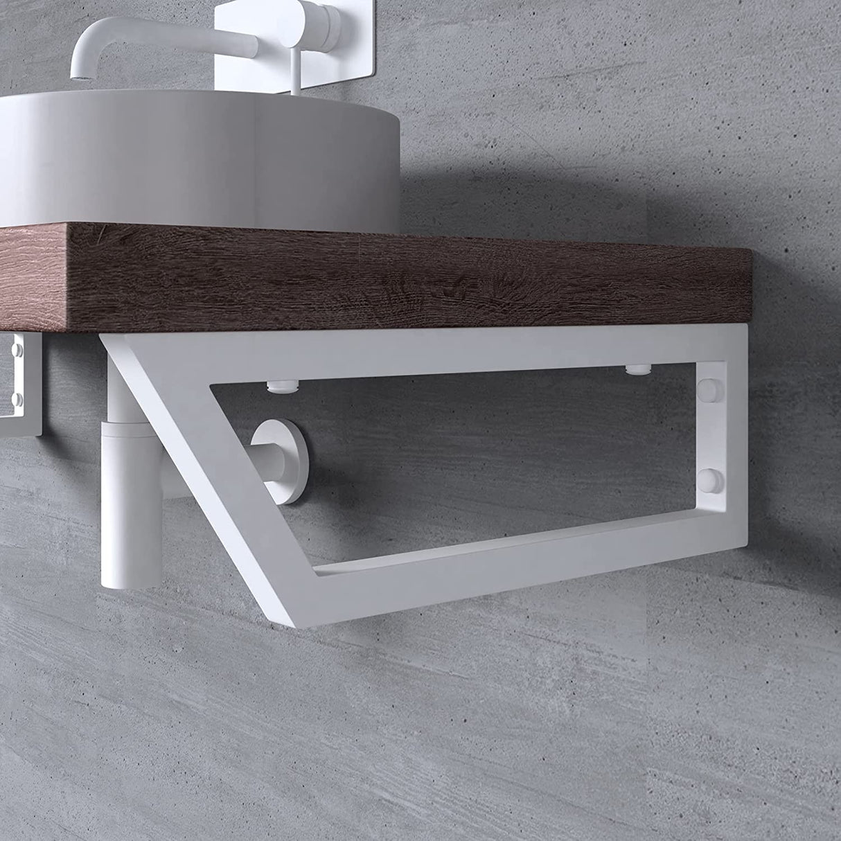 glasvilla Supporto da Parete per Lavandino Lavabo d'Appoggio Mensole Reggimensola Porta-Asciugamani in Acciaio Inossidabile WH04