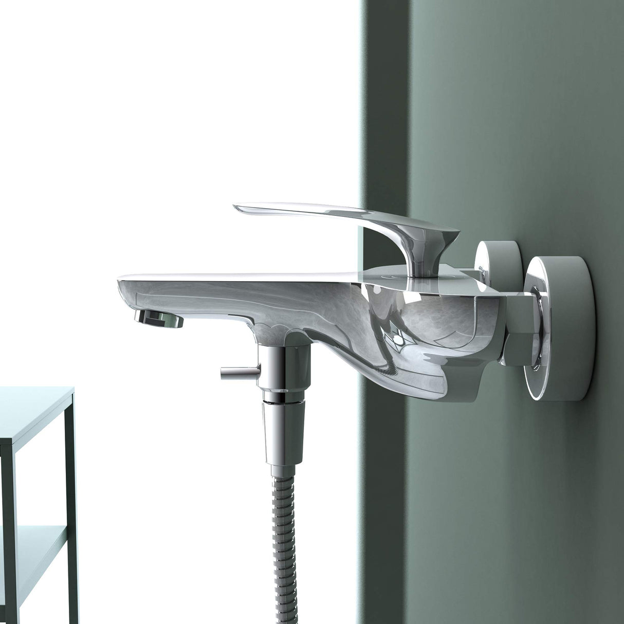 glasvilla Soffione Doccia con Miscelatore Monocomando Saliscendi Sistema Doccetta a 3 Getti per Bagno/Vasca Bagno/Doccia