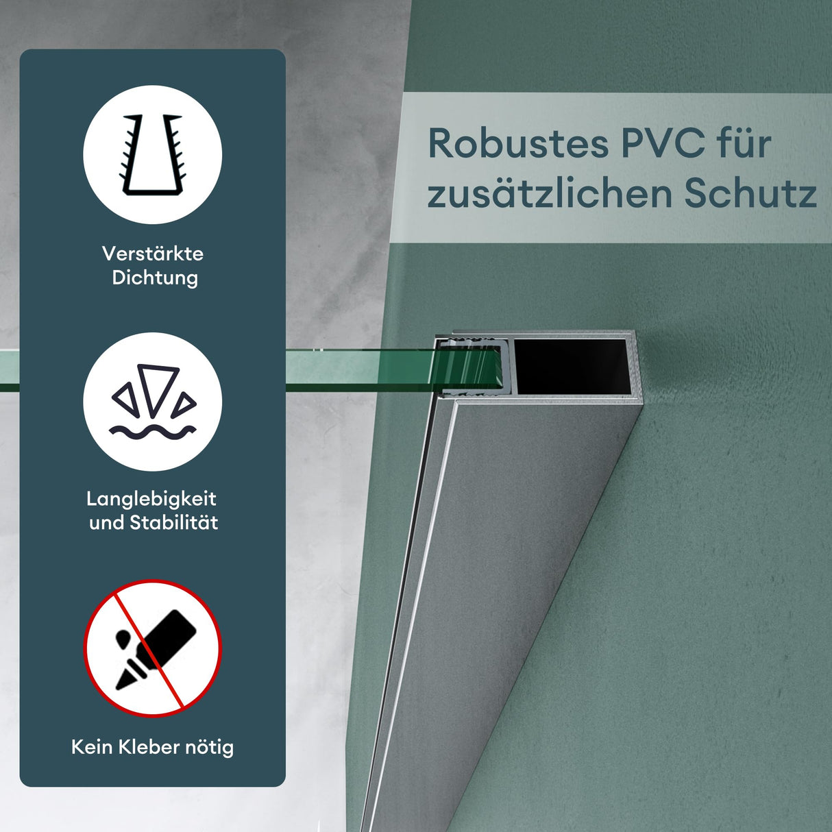 glasvilla Guarnizione Porta Cabina Doccia, Profilo Ricambio per Parete Doccia, Striscia Impermeabile per Vetro di Spessore da 6mm a10mm, Guarnizione per Parete Doccia