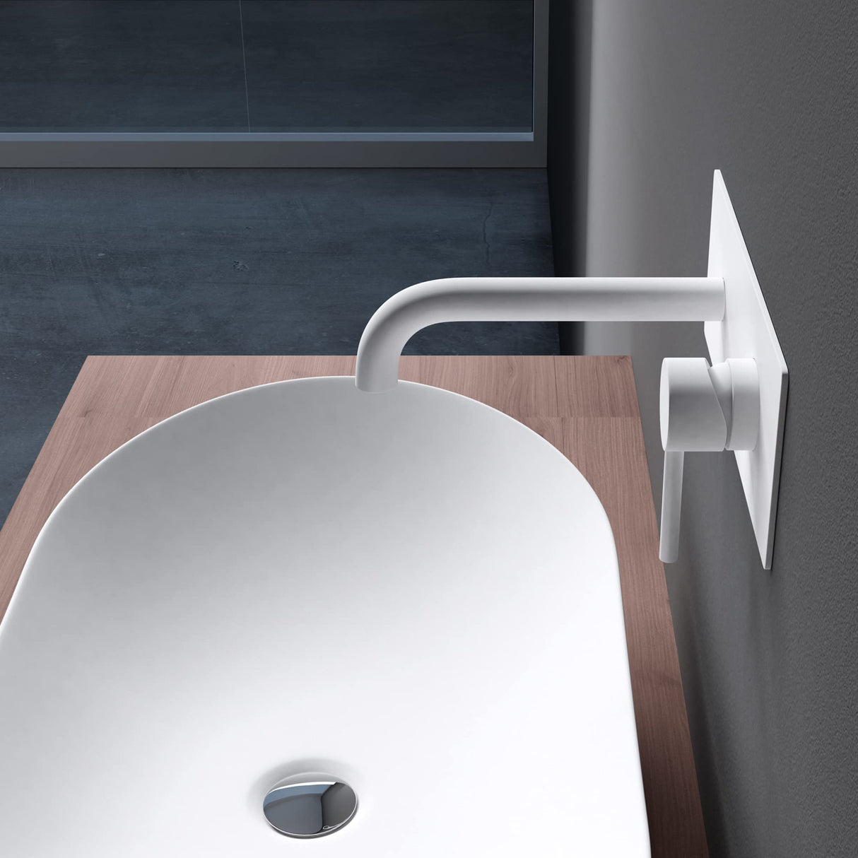 glasvilla Armatur Wandarmatur edel verchromt Waschbeckenarmatur inkl. Einbaukörper