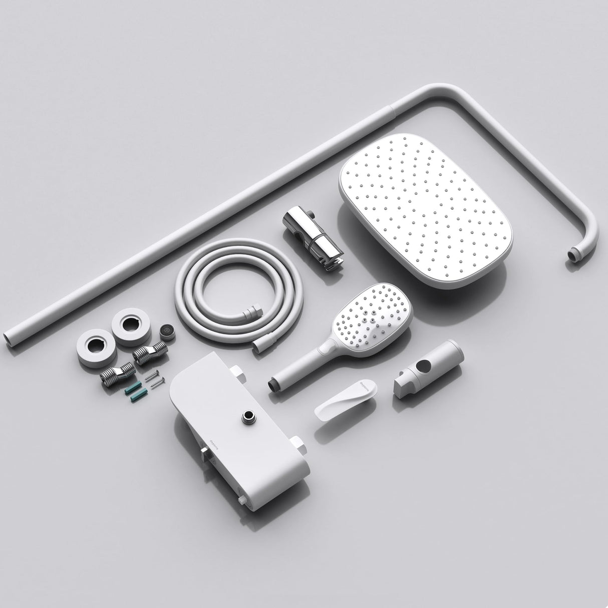 sistema de ducha glasvilla con ducha de mano y de cabeza, ducha de lluvia, grifería de ducha con juego de soporte de pared