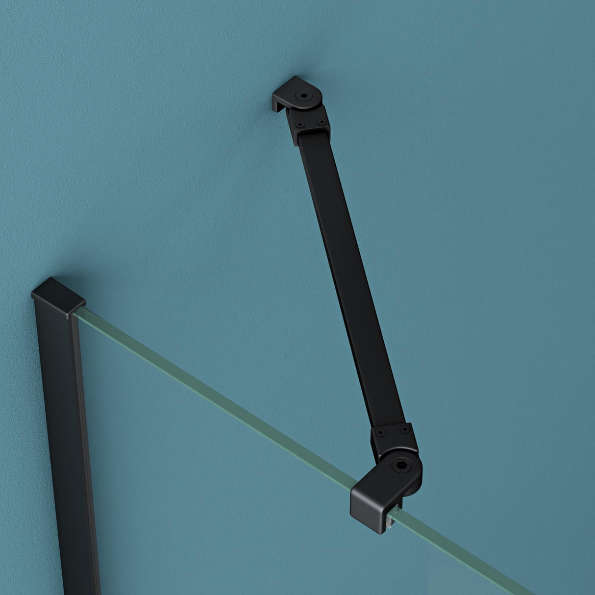 glasvilla Haltestange Duschwand Duschabtrennung Duschglaswand | Stabilisator para ducha Walk in | giratorio 180° para grosor de vidrio de 6-10 mm