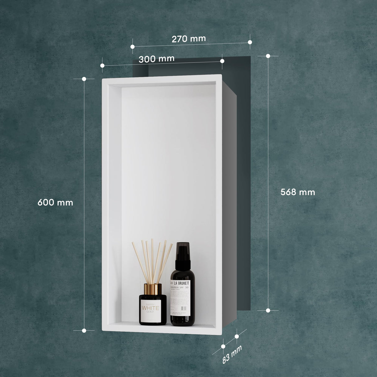 glasvilla Duschnische Bad Wandnische befliesbar aus Edelstahl Duschregal einfache Montage