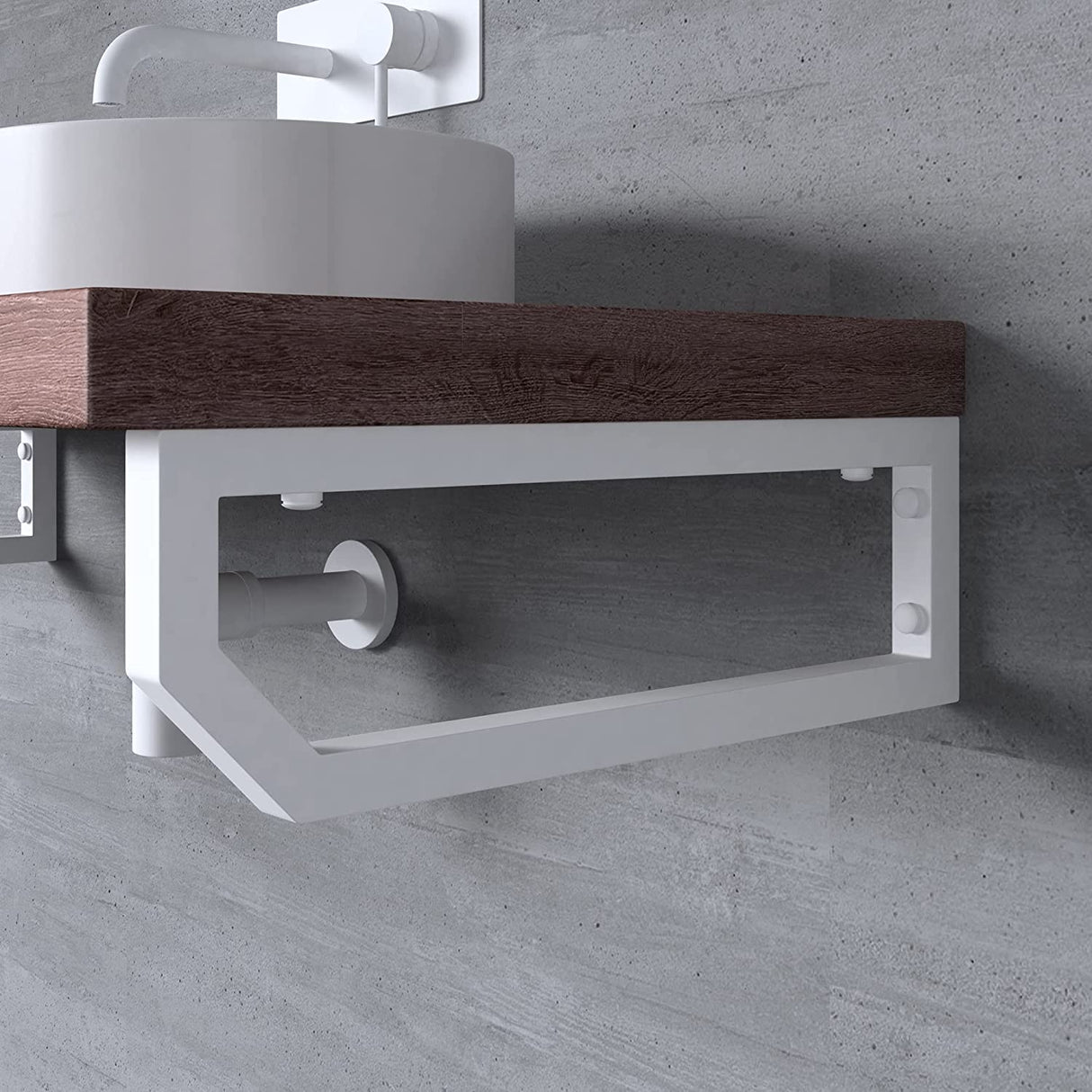 glasvilla Supporto da Parete per Lavandino Lavabo d'Appoggio Mensole Reggimensola Porta-Asciugamani in Acciaio Inossidabile WH03