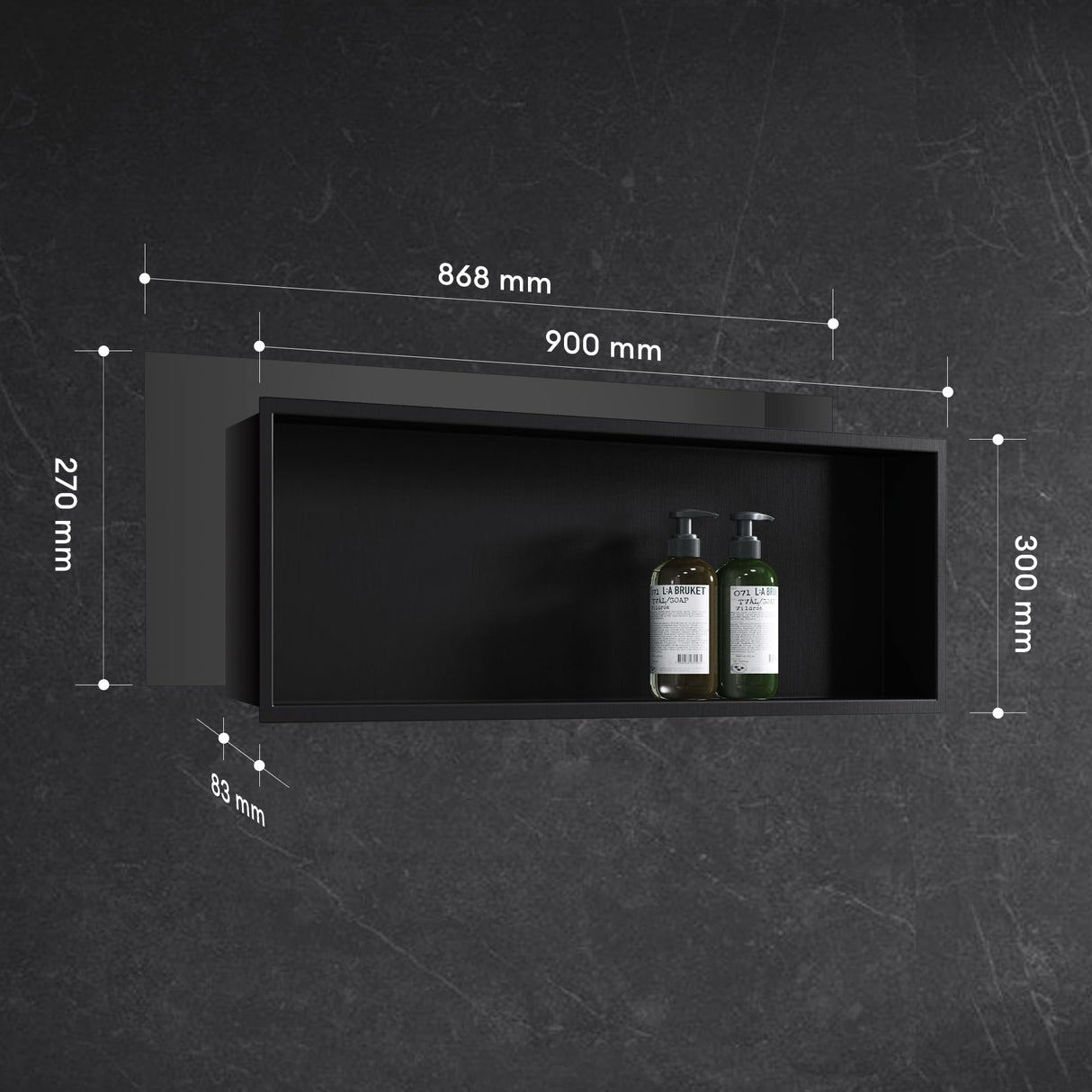 glasvilla Duschnische Bad Wandnische befliesbar aus Edelstahl Duschregal einfache Montage