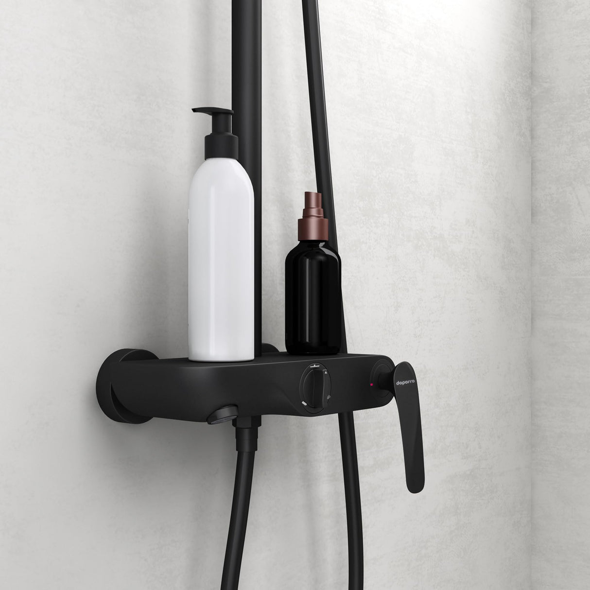 sistema de ducha glasvilla con ducha de mano y de cabeza, ducha de lluvia, grifería de ducha con juego de soporte de pared