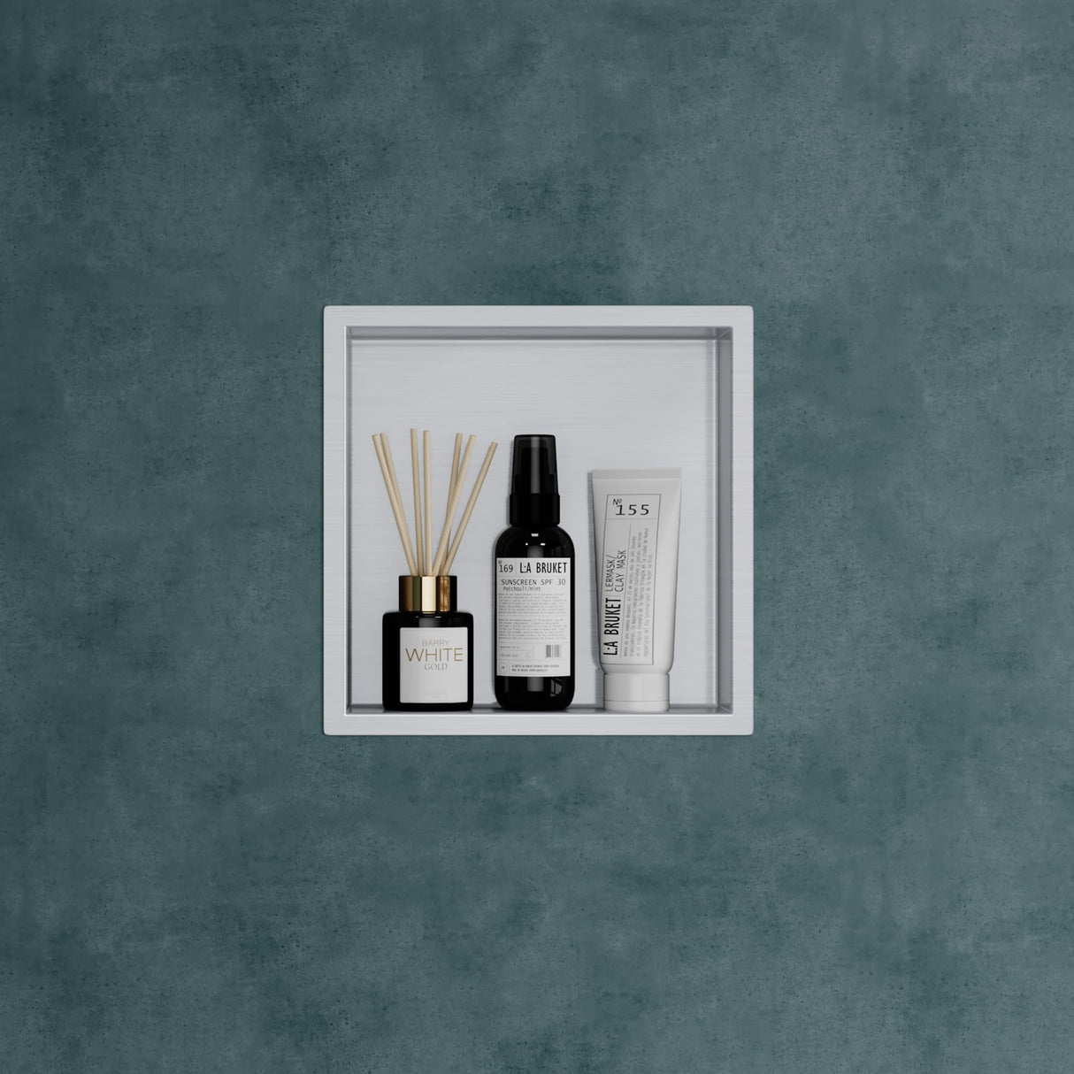 glasvilla Duschnische Bad Wandnische befliesbar aus Edelstahl Duschregal einfache Montage