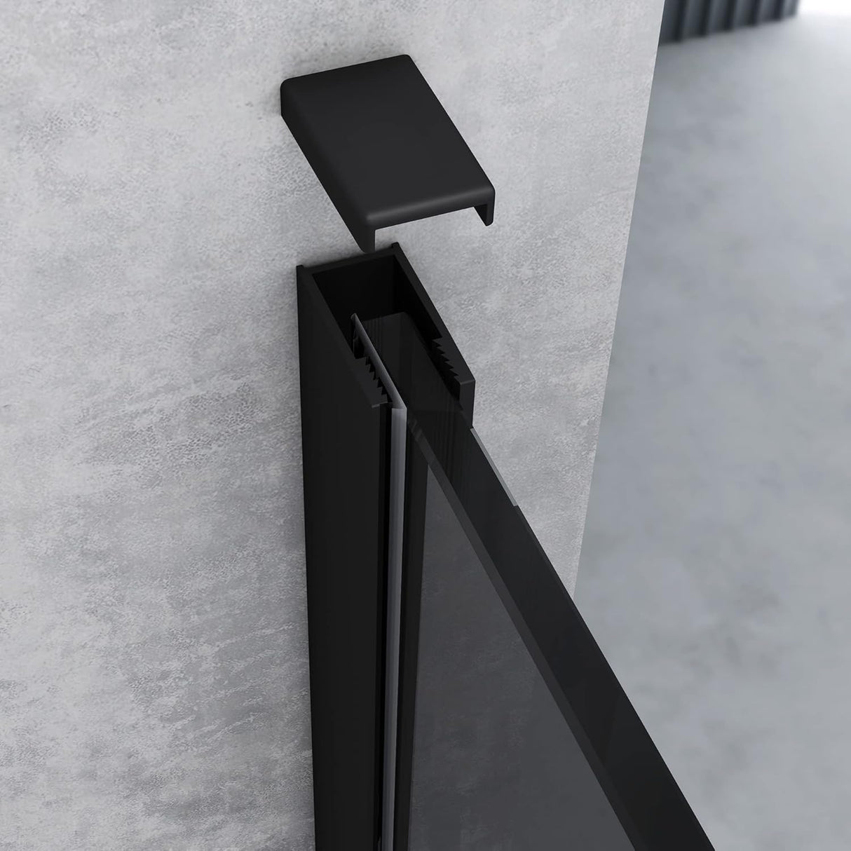 glasvilla Duschwand para ducha Duschabtrennung Walk-In ESG-Sicherheitsglas 8mm NANO Glas BRAM1&BRAM3 Bremen1 Schwarz