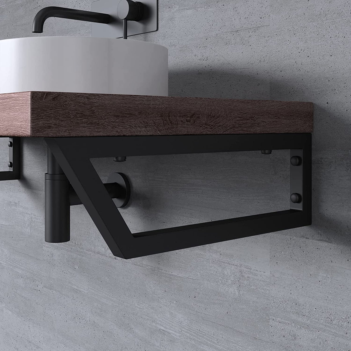 glasvilla Supporto da Parete per Lavandino Lavabo d'Appoggio Mensole Reggimensola Porta-Asciugamani in Acciaio Inossidabile WH04