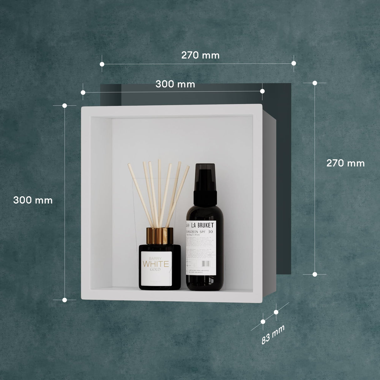 glasvilla Duschnische Bad Wandnische befliesbar aus Edelstahl Duschregal einfache Montage