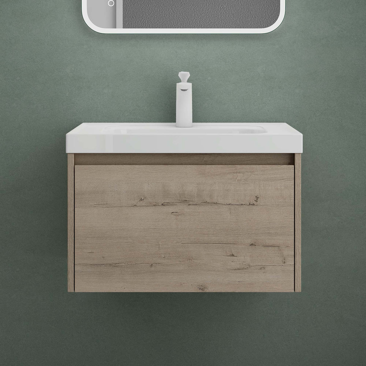 glasvilla Mobile Bagno Sospeso con Lavabo Mobiletto da Bagno con Lavabo da Marmo fuso Salerno