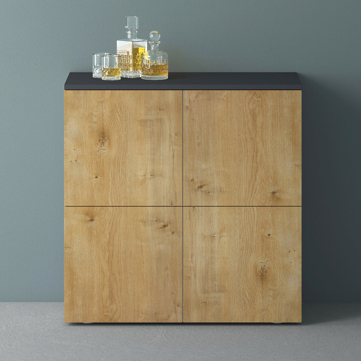 Commode de rangement à 4 portes, buffet, meuble polyvalent, meuble de rangement Glasvilla Schrank04