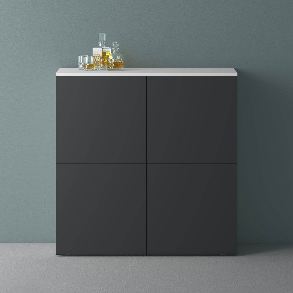 Commode de rangement à 4 portes, buffet, meuble polyvalent, meuble de rangement Glasvilla Schrank04