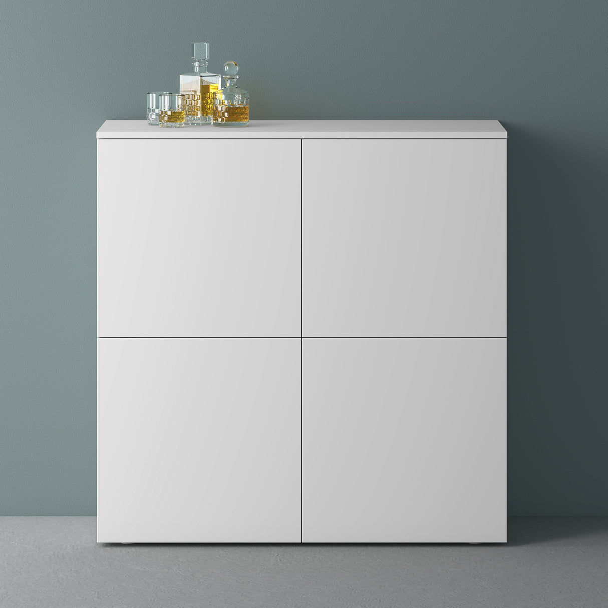 Commode de rangement à 4 portes, buffet, meuble polyvalent, meuble de rangement Glasvilla Schrank04