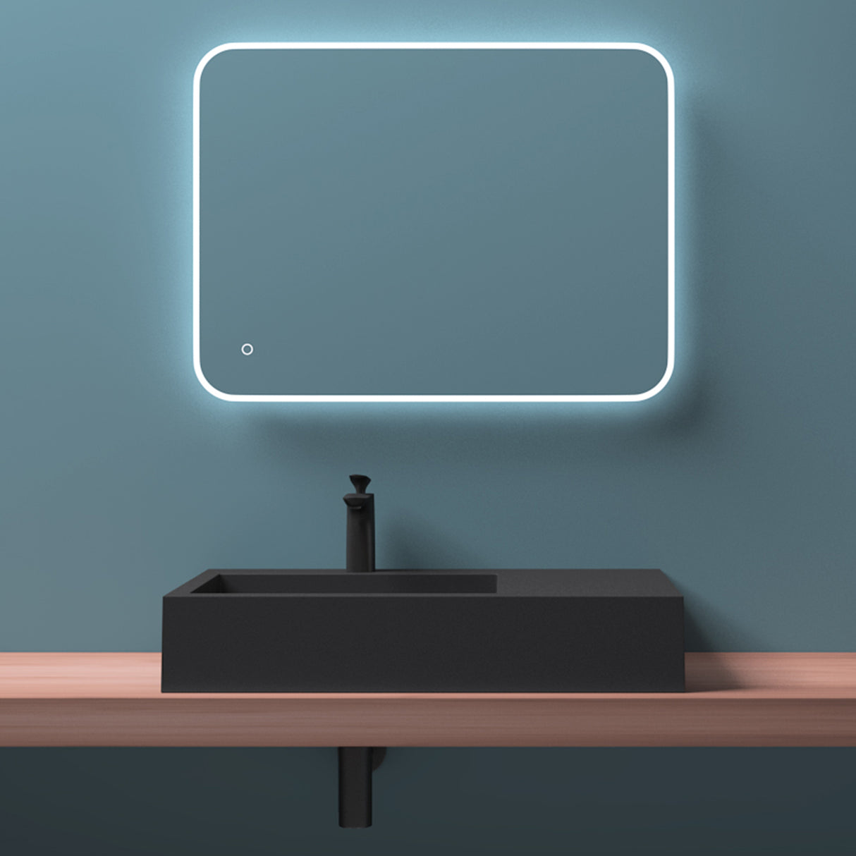 glasvilla Waschbecken Hängewaschbecken Aufsatzwaschbecken Mineralguss rechteckige Form Col11