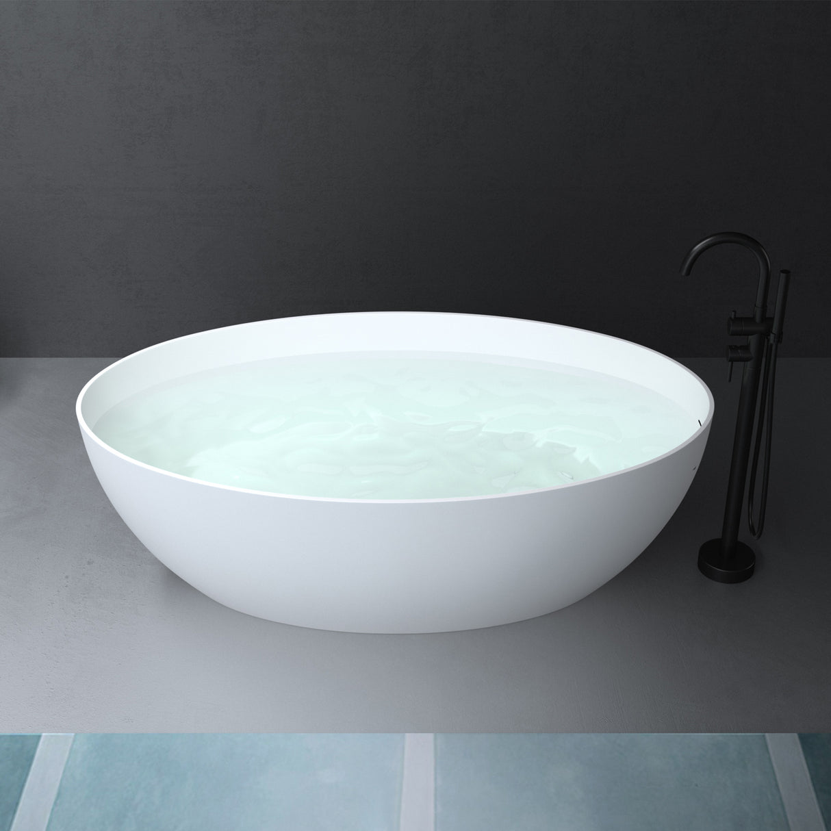 glasvilla Bañera independiente Blanco mate de mineral fundido Bañera de pie incl. sellado Nano