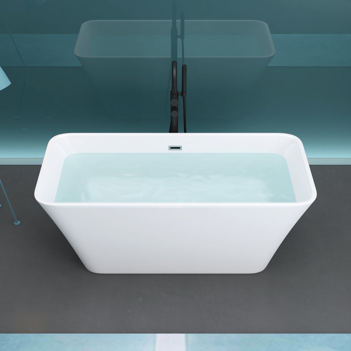 Baignoire îlot ovale en acrylique Glasvilla avec bonde escamotable, blanche, 170 x 75 x 58 cm, Vicenza519