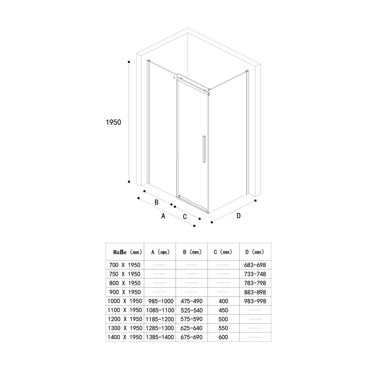 glasvilla Box Doccia in Vetro 8mm ad Apertura Scorrevole Box Cabina Doccia Angolare con Porta Scorrevole Ravenna18