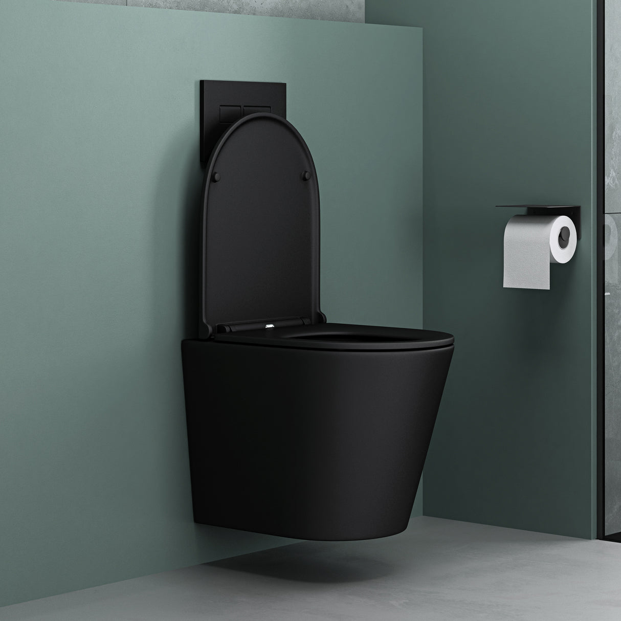 glasvilla Sanitari Bagno Sospeso in Ceramica, WC Sospeso senza Brida con Chiusura di Soft Close Aachen108