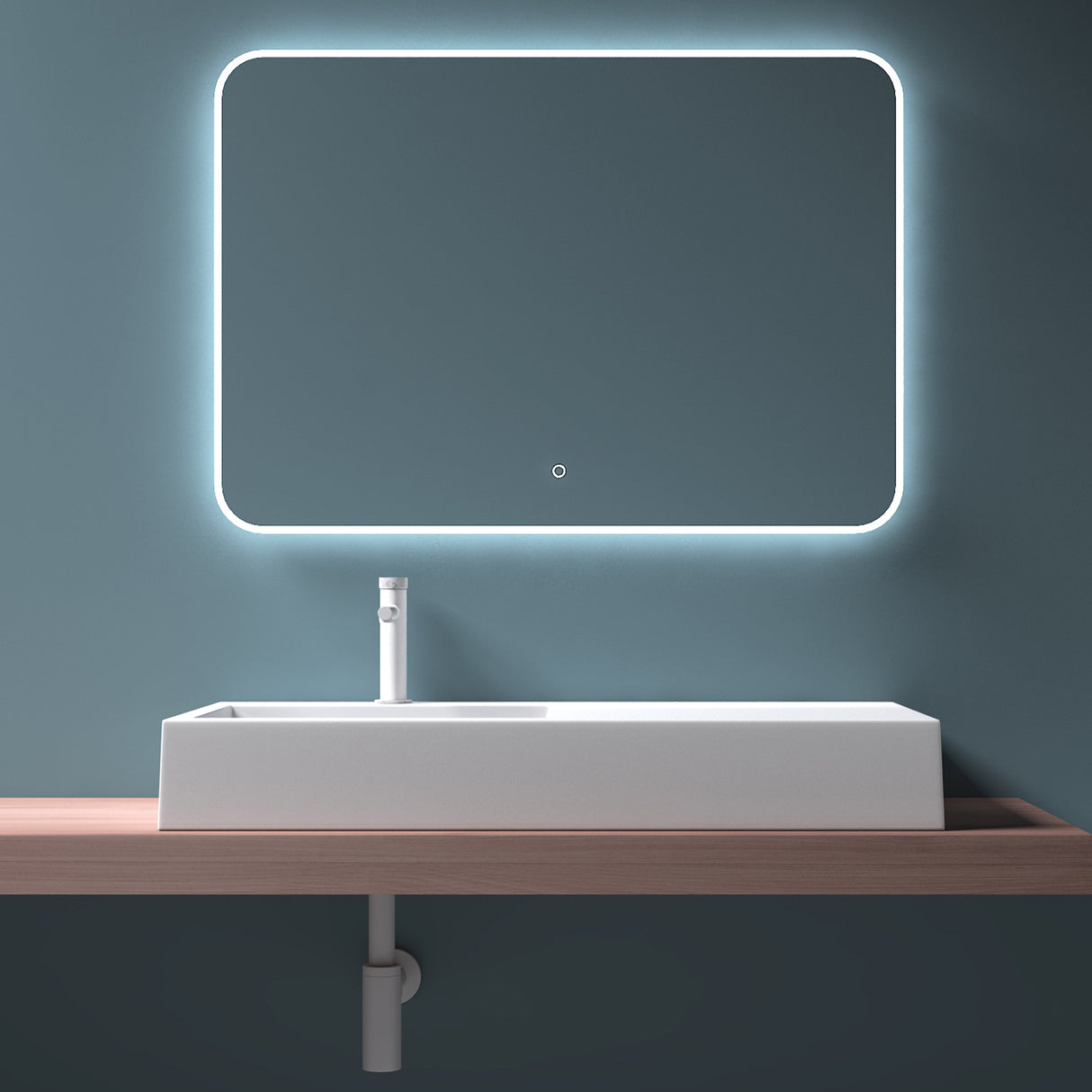 glasvilla Waschbecken Hängewaschbecken Aufsatzwaschbecken Mineralguss rechteckige Form Col11