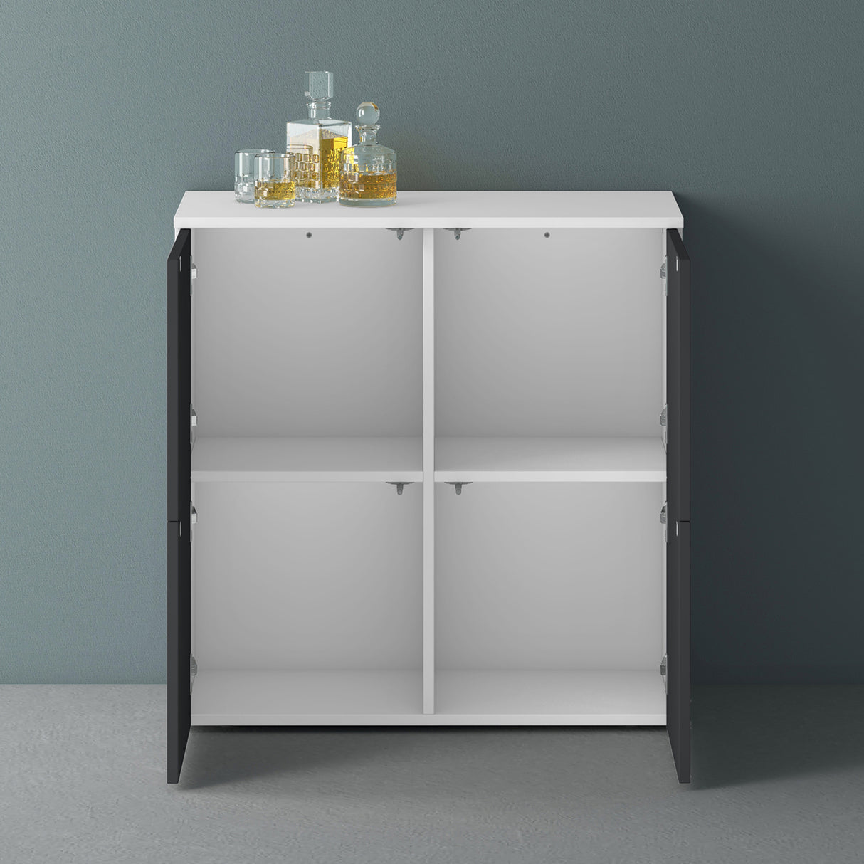 Commode de rangement à 4 portes, buffet, meuble polyvalent, meuble de rangement Glasvilla Schrank04