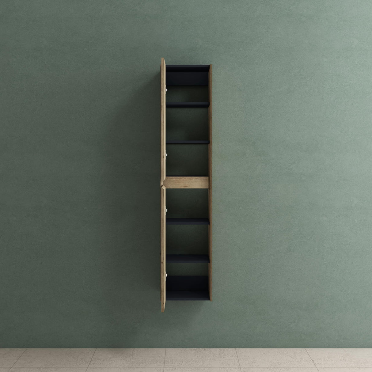 glasvilla Armadio Colonna Bagno 35x30x160cm, Mobiletto da Bagno Alto Multiuso con 2 Ante e 6 Vani Mobile da Bagno Rimo