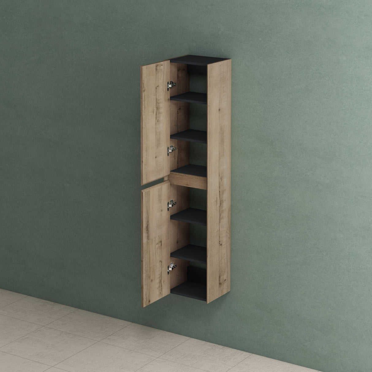 glasvilla Armadio Colonna Bagno 35x30x160cm, Mobiletto da Bagno Alto Multiuso con 2 Ante e 6 Vani Mobile da Bagno Rimo