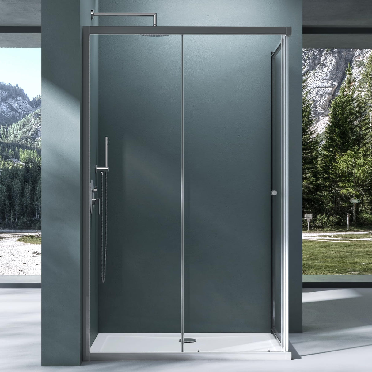 Cabine de douche Glasvilla, paroi de douche d'angle en verre de sécurité avec porte coulissante NANO, 190 cm Ravenna16L-K