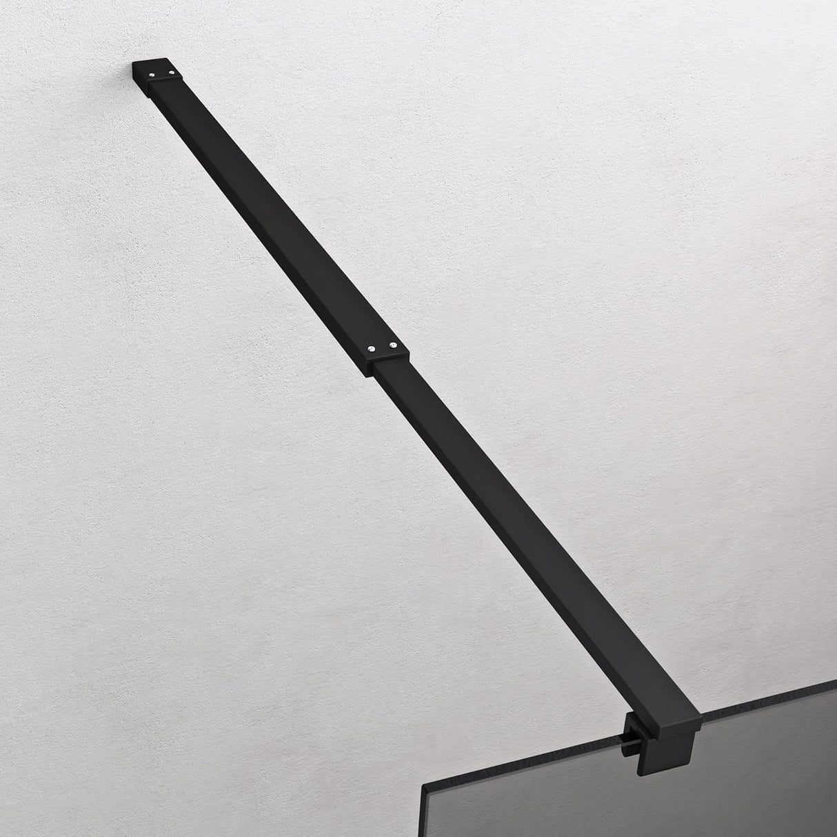 glasvilla Duschwand para ducha Duschabtrennung Walk-In ESG-Sicherheitsglas 8mm NANO Glas BRAM1&BRAM3 Bremen1 Schwarz