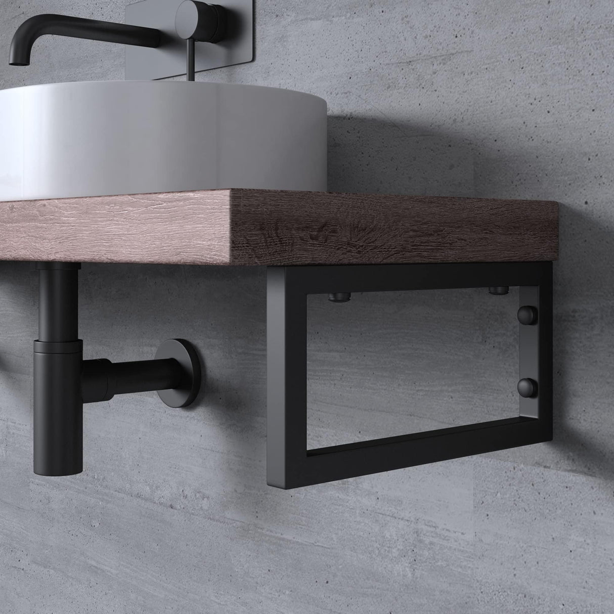 glasvilla Supporto da Parete per Lavandino Lavabo d'Appoggio Mensole Reggimensola Porta-Asciugamani in Acciaio Inossidabile, 2 Pezzi, WH01