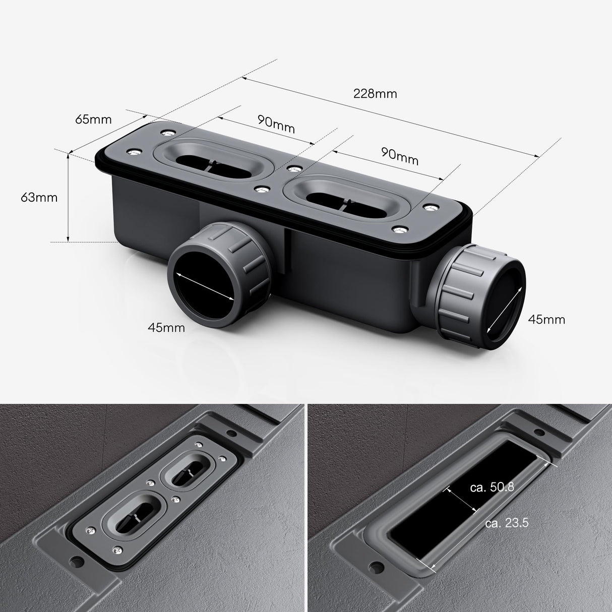 glasvilla Piletta di Scarico per Piatto Doccia Sifone di Scarico per Piatto Doccia Raccordo di Scarico