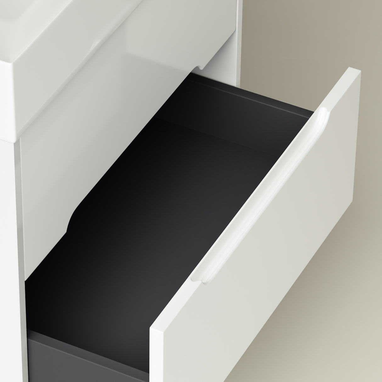 glasvilla Mobile Bagno Sospeso con Cassetti di Soft-close Mobiletto da Bagno con Lavabo da Marmo fuso Yoga