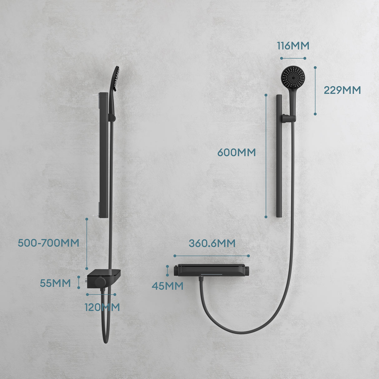 glasvilla Soffione Doccia con 3 Modalità, Doccino per Doccia in Ottone con Tubo Flessibile da 1.5m, Facile da Installare Duschsystem9